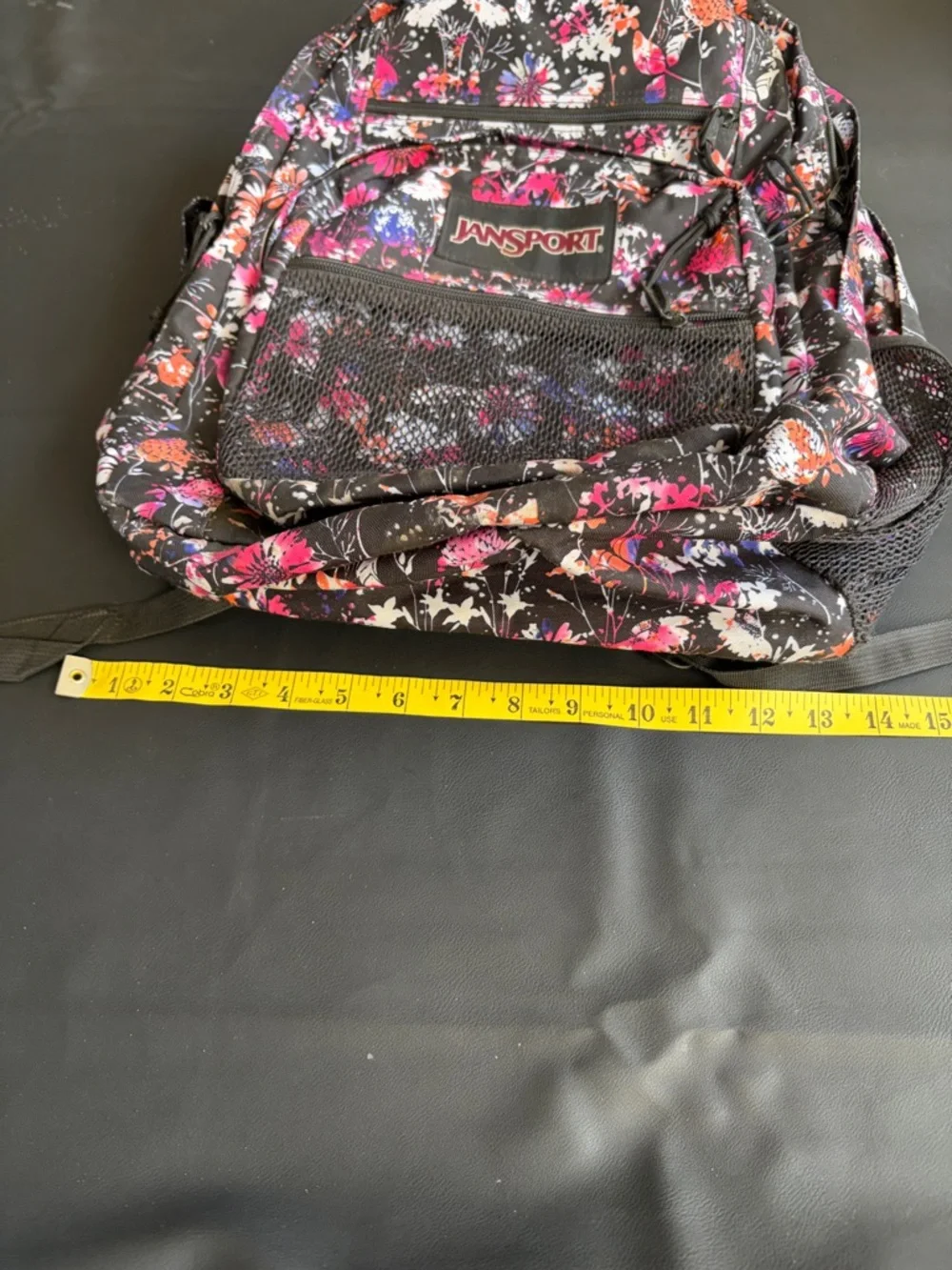 JanSport Black Floral Backpack Multicolor School Travel Book